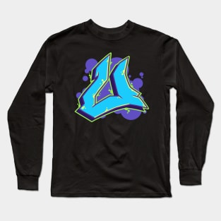 Letter U - Graffiti Street Art Style Long Sleeve T-Shirt